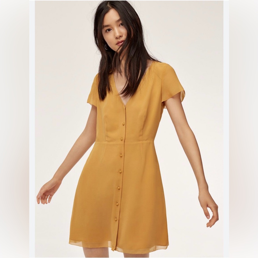 Aritzia Mustard Mini Dress
